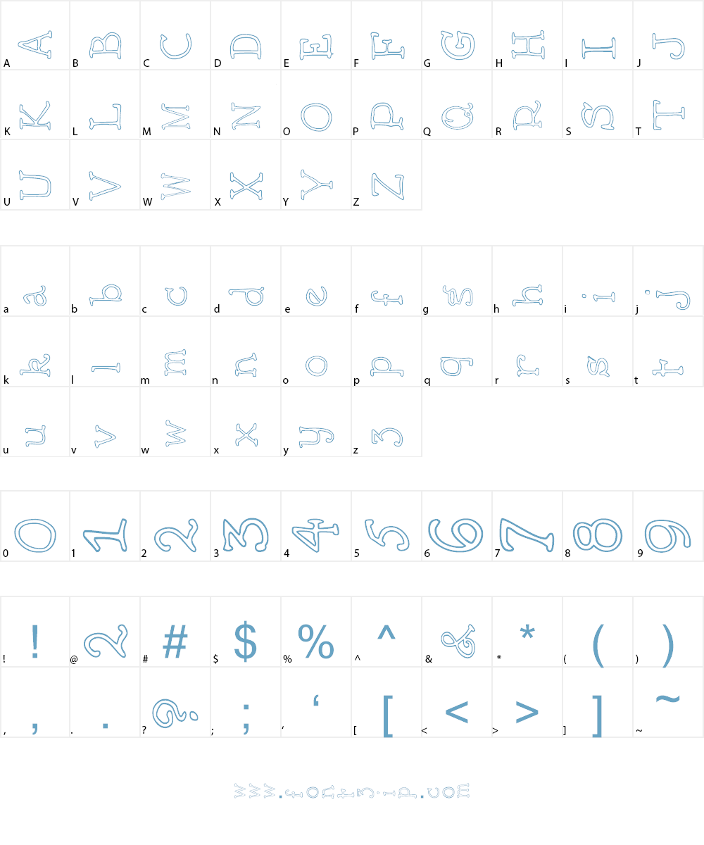 AEZ outline vertical Font Character